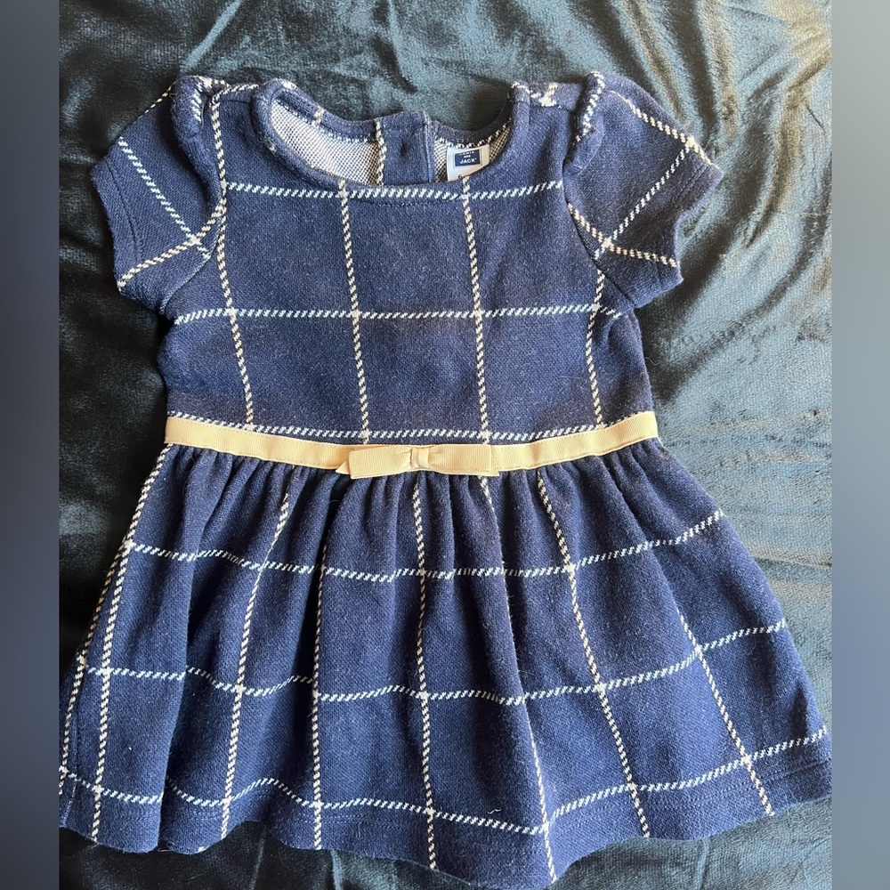 Janie And Jack Navy and Gold Sweater Dress